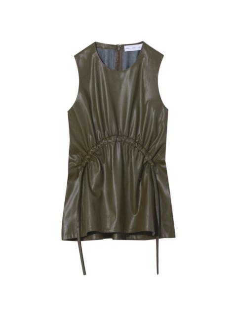 sleeveless faux-leather top