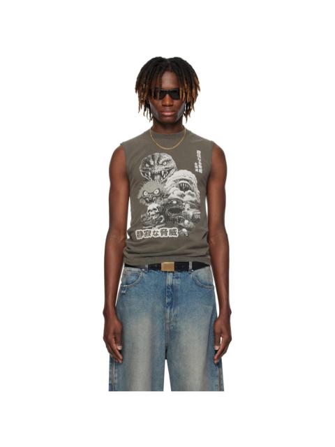 LU'U DAN Gray Sleeveless T-shirt