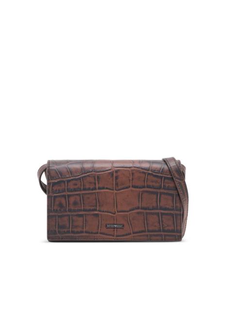 EMPORIO ARMANI crocodile-embossed leather shoulder bag