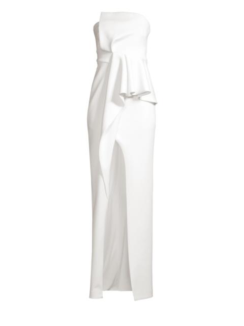 Black Halo Women's Jonas Asymmetrical Draped Gown - Whip Cream