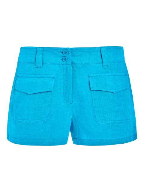 Vilebrequin Women linen bermuda shorts solid - Vilebrequin x JCC+ - Limited Edition