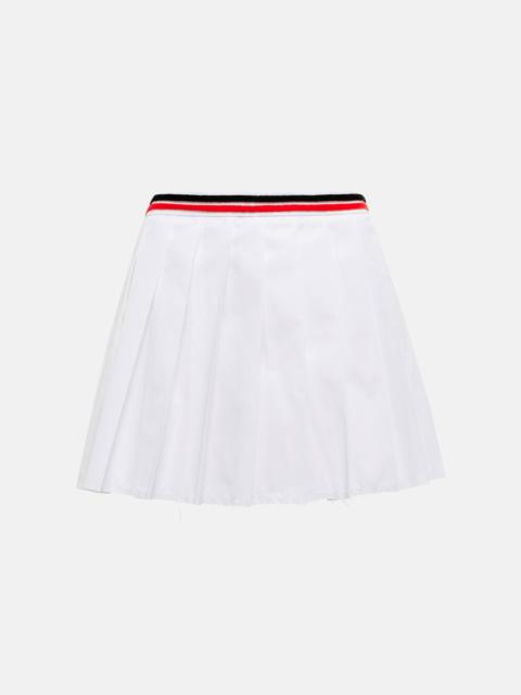 Miu Miu Pleated cotton-blend miniskirt