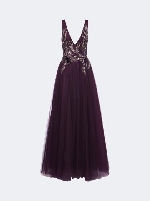 COSTARELLOS Vianna embellished tulle gown