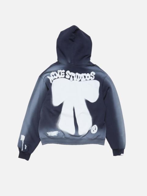 Hooded logo sweater - Navy blue