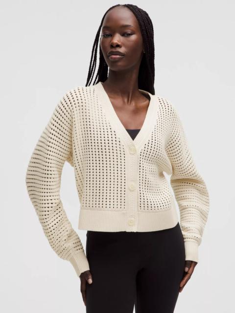 lululemon Cotton Crochet Mesh Relaxed-Fit Cardigan
