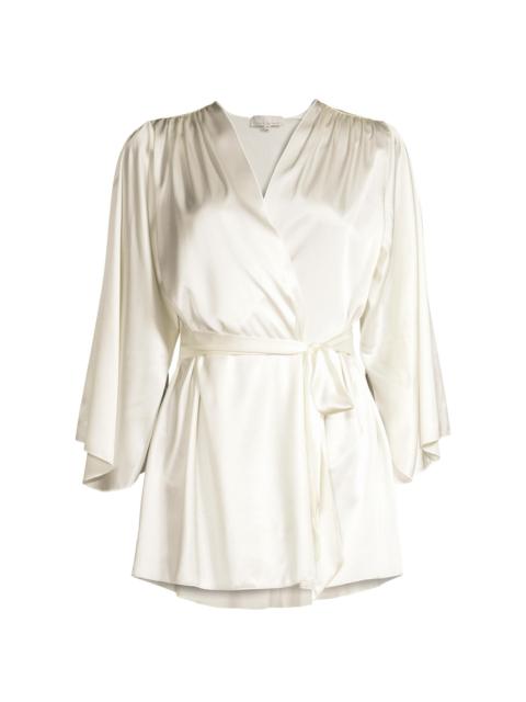 Fleur du Mal Women's Satin Short Robe - Ivory