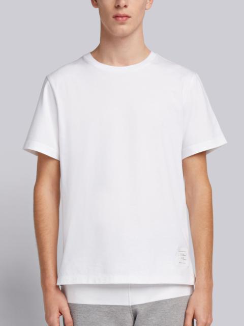 White Medium Weight Jersey Side Slit Relaxed Fit Tee