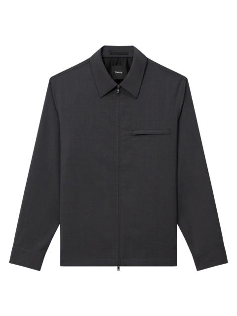 Theory Men's Zip Wool-Blend Overshirt - Charcoal Melange
