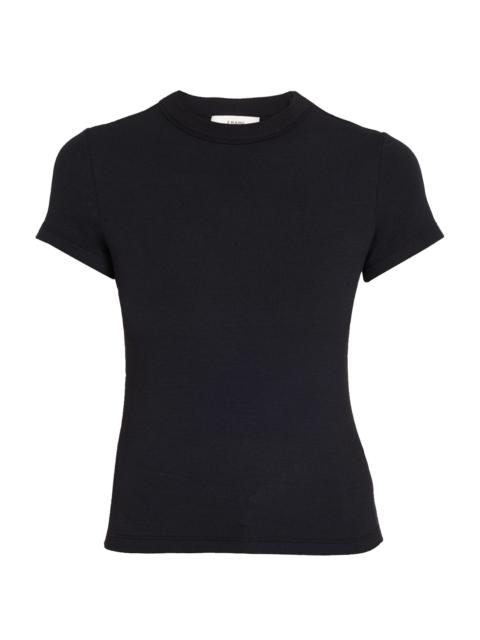 FRAME Women's Rib-Knit Crewneck T-Shirt - Black