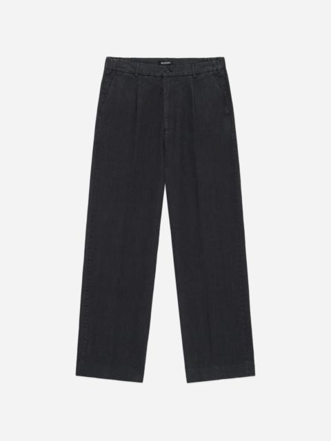 3sixteen Pleated Trouser - Black Linen