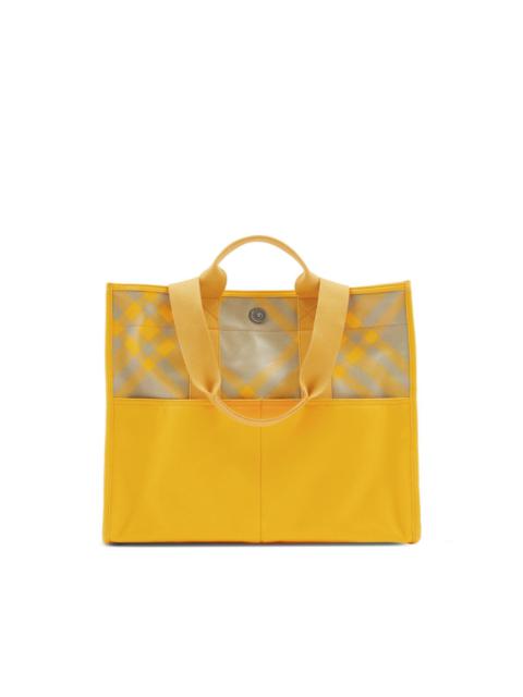 Burberry plaid-check cotton tote bag
