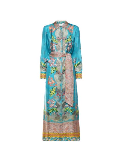 Pierre-Louis Mascia Aloe floral-print maxi shirt dress