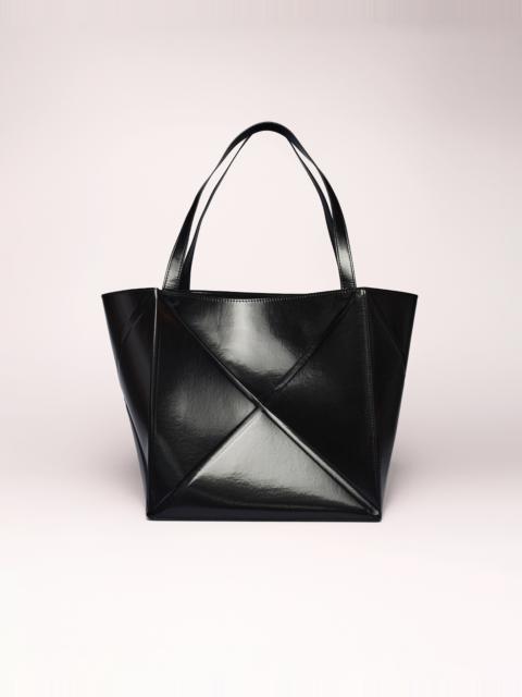 Nanushka THE ORIGAMI TOTE - Patent vegan leather tote - Black