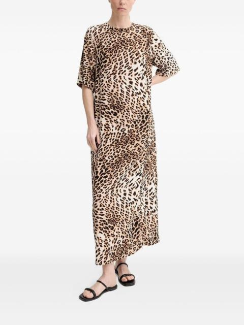 GESTUZ leopard print short-sleeve dress