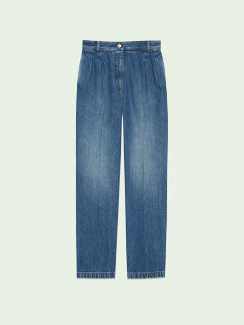 Washed denim pant