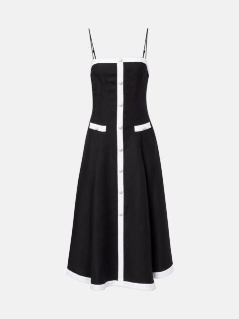 SIMKHAI Cordelia linen-blend midi dress