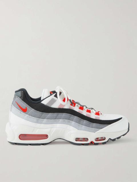 Nike 공기 최대 95 QS Suede-Trimmed는 화포와 메시 운동장을 깝니다