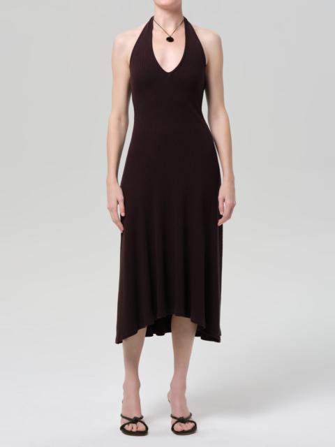 Citizens of Humanity Mila Halter Dress In Chocolate