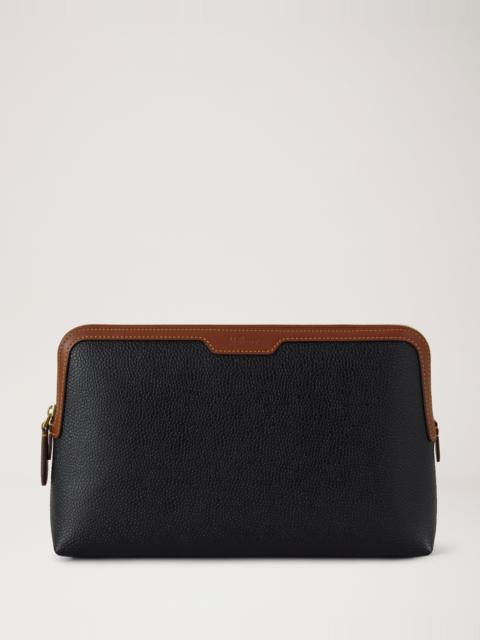 Mulberry Medium Cosmetic Pouch Black & Cognac Bio Based Scotchgrain