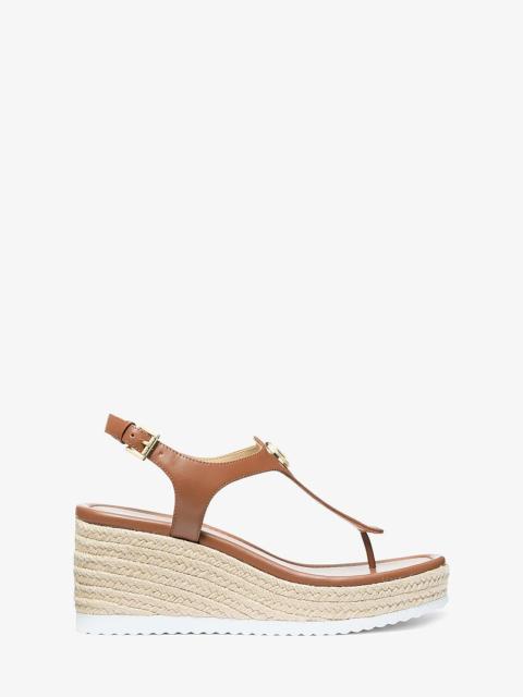 MICHAEL KORS Val Leather Thong Wedge Sandal