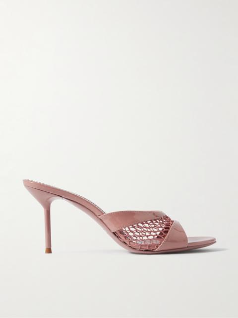 PARIS TEXAS Lidia Patent-leather And Mesh Sandals