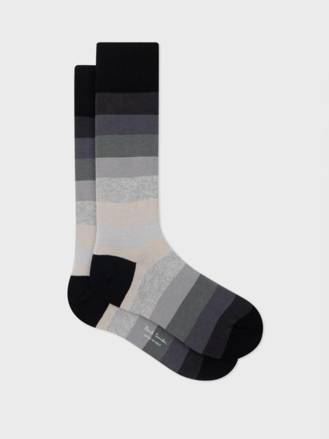 Paul Smith Black Gradient Stripe Socks