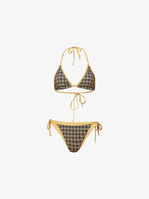 House of Sunny Classic-Check Tie-Side Bikini Set