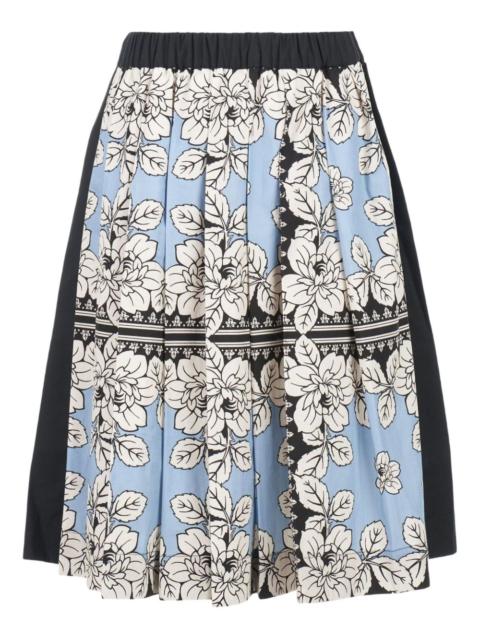 BIYAN floral pleated midi skirt