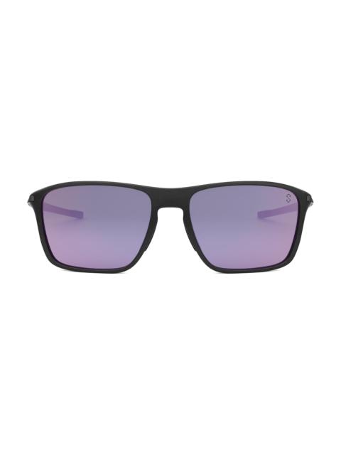 TAG Heuer Men's Vingt Sept 57MM Rectangular Sunglasses - Black Purple Mirror