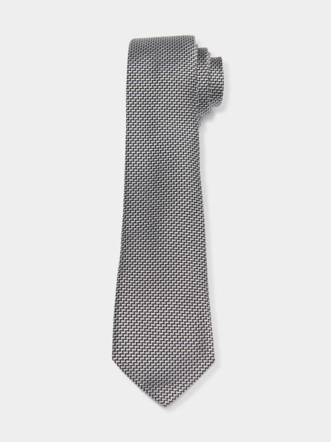 TOM FORD Men's Micro-Zigzag Silk Tie