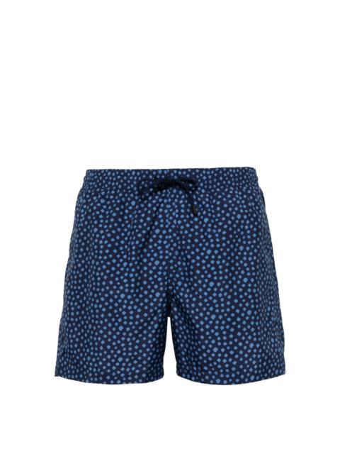 Canali geometric-pattern swim shorts
