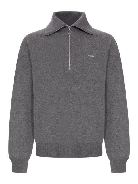 Prada KNITTED POLO SHIRT WITH PRADA LOGO
