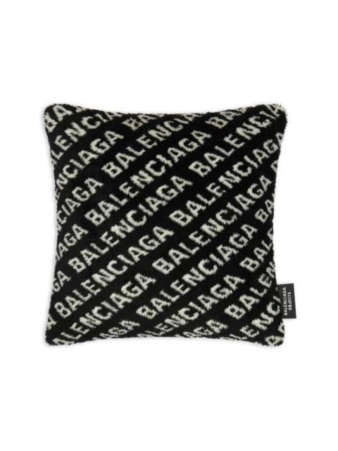 BALENCIAGA Allover Logo Cushion  in Black