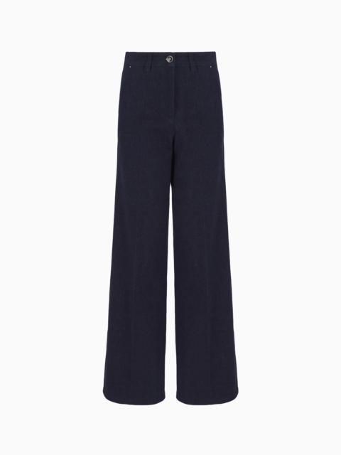 GIORGIO ARMANI Denim Collection palazzo-style five-pocket trousers in stretch denim