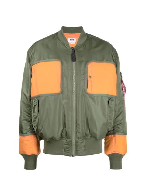 Junya Watanabe MAN colour-block panelled bomber jacket