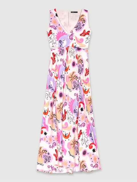 Cutaway silk maxi dress