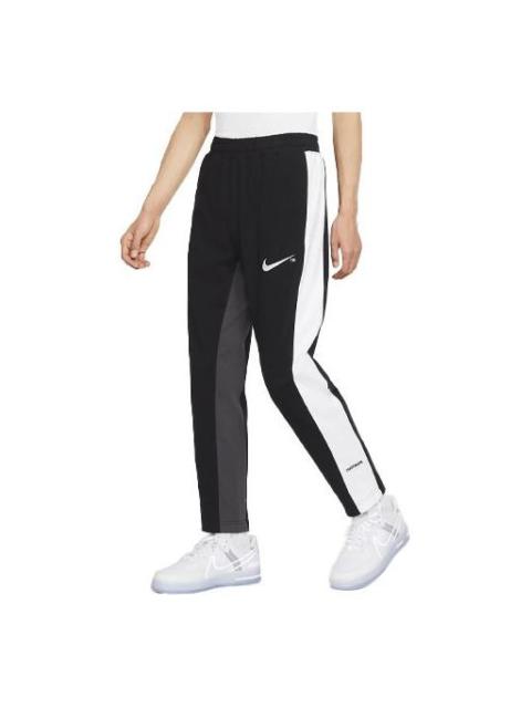 Nike Men's Nike Sportswear Swoosh Contrast Color Stitching Knit Sports Pants/Trousers/Joggers Black DD598
