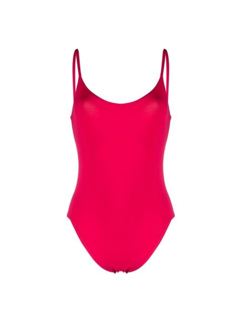 low-back one-piece swimsuit