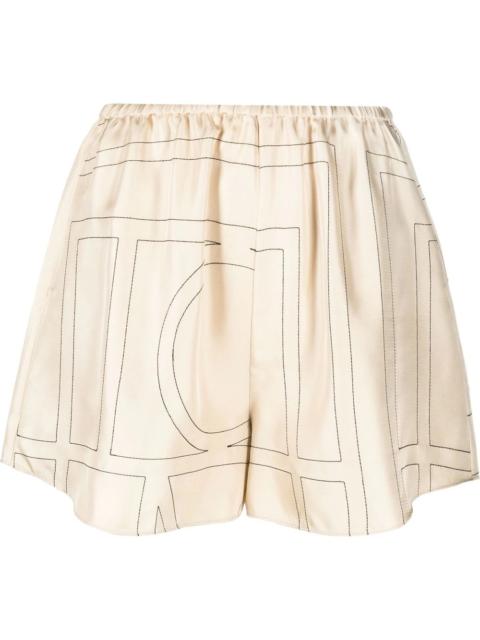 TOTEME monogram silk shorts
