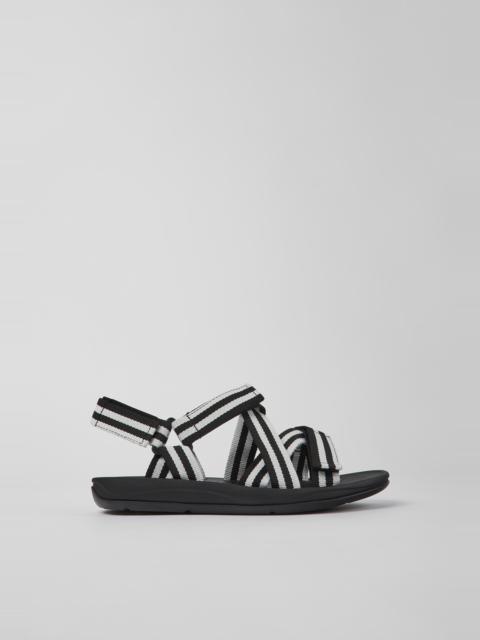 CAMPER Match Black and white textile sandals for men