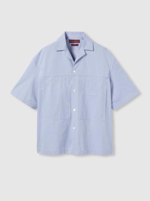 GUCCI Oxford cotton shirt with embossed label