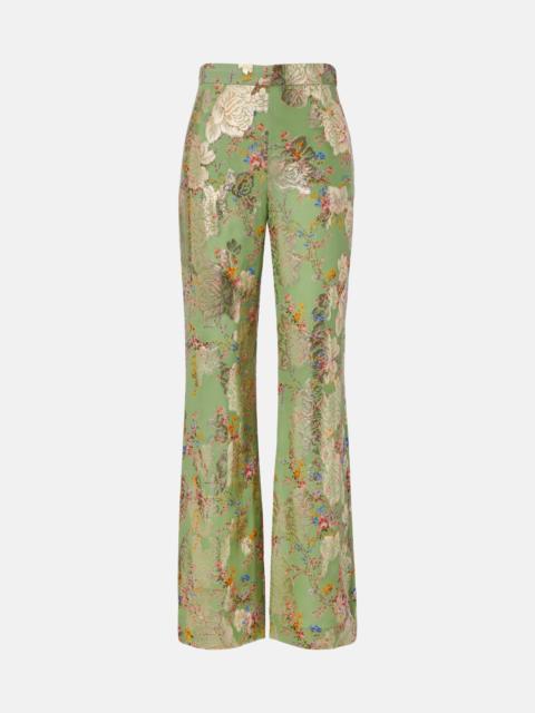 Valentino Fil coupé silk lamé flared pants