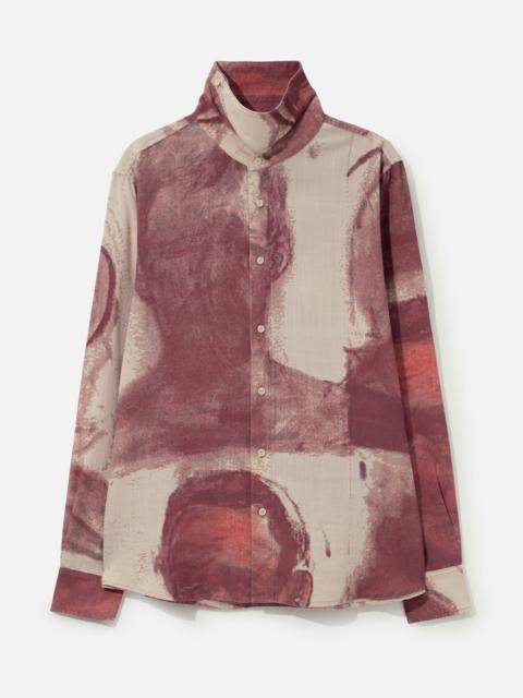 KidSuper FACE SKETCHES STORM FLAP BUTTON UP SHIRT