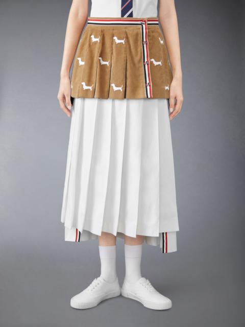 Thom Browne CORDUROY MINI PLEATED HECTOR SKIRT