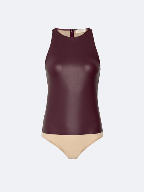 LAPOINTE Stretch Faux Leather Bodysuit