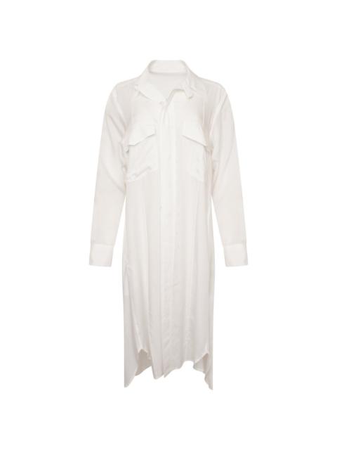 Yohji Yamamoto Long Poplin Shirt Dress in White