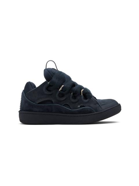 Lanvin Navy Leather Curb Sneakers