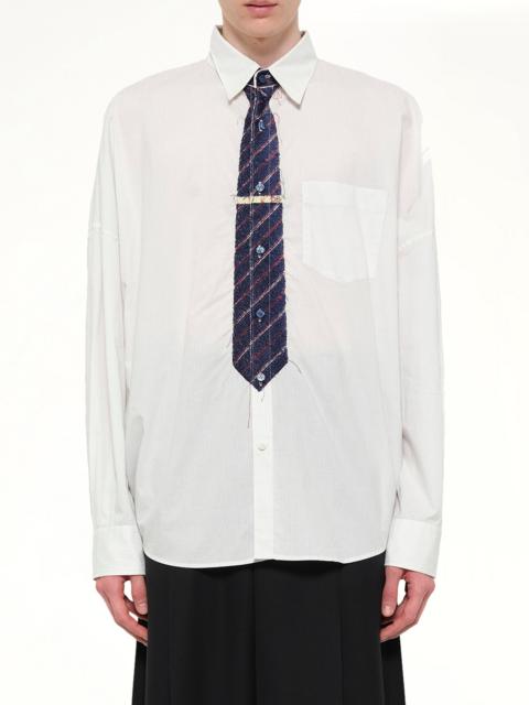 doublet Trompe L’Oeil Tie Embroidery Shirt in White/Black
