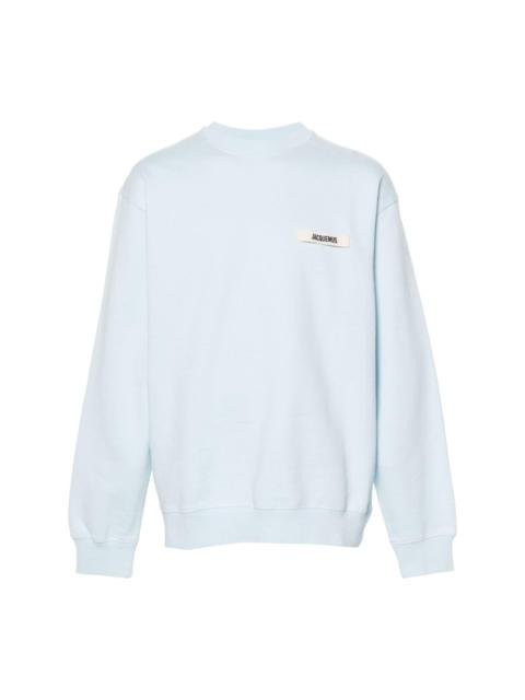 logo-grosgrain cotton sweatshirt