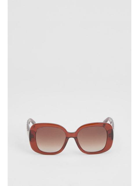 KAREN MILLEN Rounded Snake Effect Sunglasses